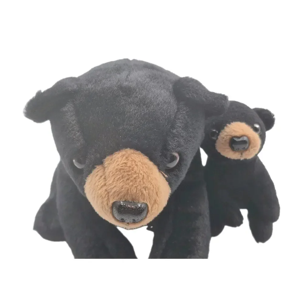 Adventure Planet Black Bear Mama and Cub Plush 6